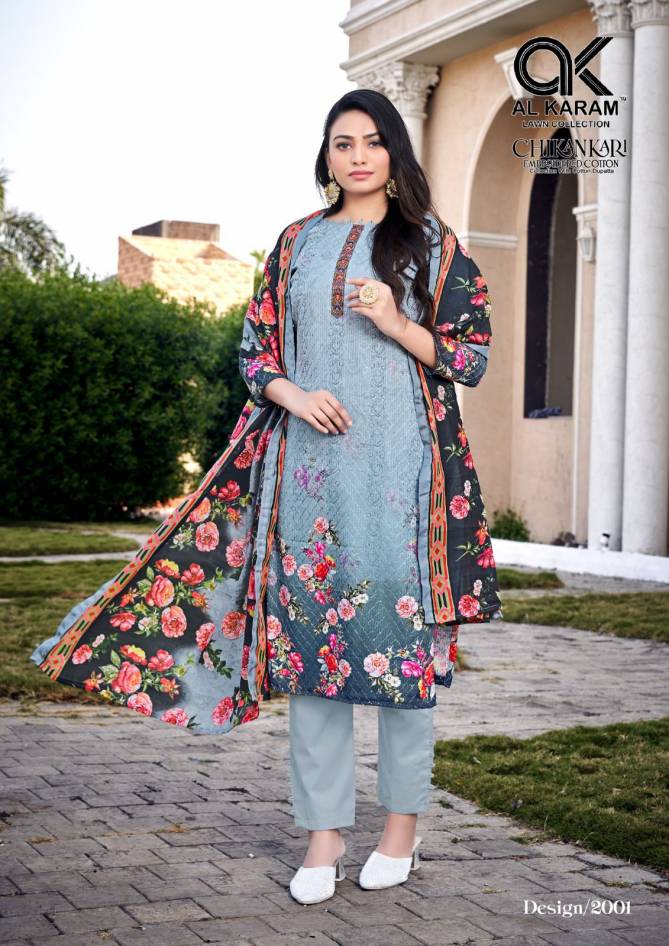 Al Karam Chikankari Vol 2 Wholesale Karachi Cotton Dress Material